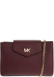 Маленькая бордовая сумка из зерненой кожи Crossbodies Michael Michael Kors