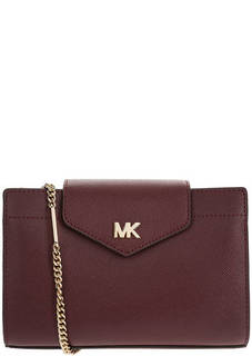 Маленькая бордовая сумка из зерненой кожи Crossbodies Michael Michael Kors