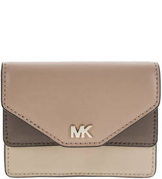 Визитница из гладкой кожи с откидным клапаном Michael Michael Kors