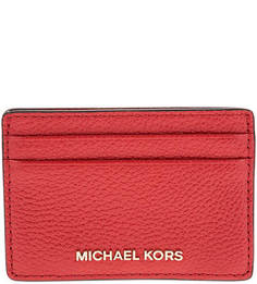 Визитница красного цвета из мягкой кожи Michael Michael Kors