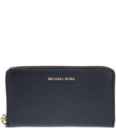 Кожаный кошелек на молнии Wristlets Michael Michael Kors