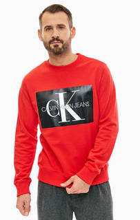 Хлопковый свитшот красного цвета Calvin Klein Jeans