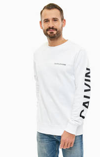 Хлопковый свитшот белого цвета Calvin Klein Jeans