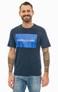 Хлопковая футболка с ярким принтом Calvin Klein Jeans