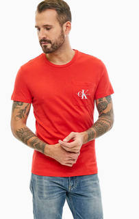 Хлопковая футболка с карманом Calvin Klein Jeans