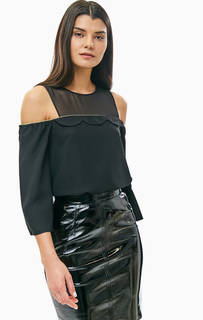 Блуза черного цвета с открытыми плечами Armani Exchange