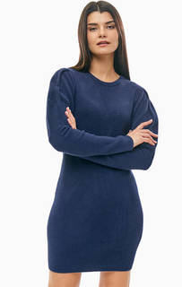 Короткое трикотажное платье с объемными рукавами Armani Exchange