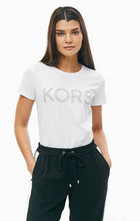 Хлопковая футболка с металлическим декором Michael Michael Kors