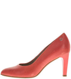 Туфли кораллового цвета на каблуке Tamaris