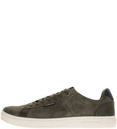 Замшевые кеды цвета хаки на шнуровке Jack & Jones