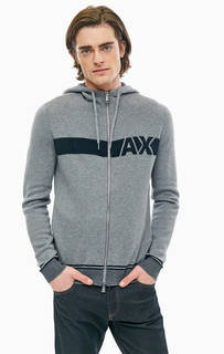 Серый кардиган из хлопка с капюшоном Armani Exchange