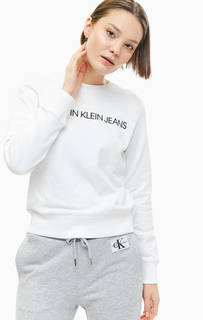 Свитшот из хлопка белого цвета Calvin Klein Jeans