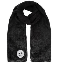 Черный шарф с декоративной отделкой Armani Exchange