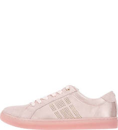 Розовые текстильные кеды с вставками из нубука Tommy Hilfiger