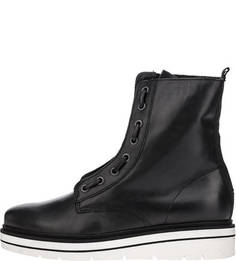 Высокие кожаные ботинки на танкетке Tommy Hilfiger