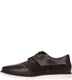 Коричневые кожаные ботинки с замшевыми вставками Tommy Hilfiger