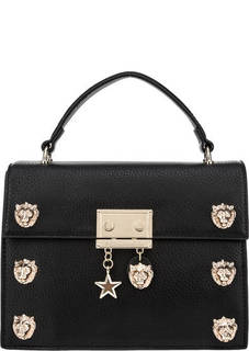 Маленькая черная сумка с оригинальным металлическим декором Tosca BLU