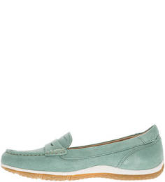 Замшевые мокасины мятного цвета Geox