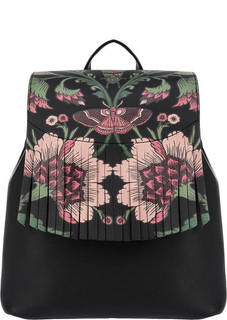 Городской рюкзак черного цвета с цветочным принтом Tosca BLU