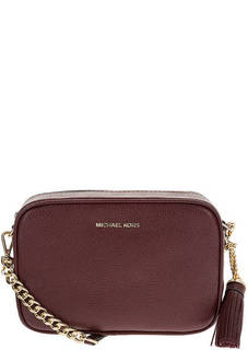Маленькая кожаная сумка с одним отделом на молнии Ginny Michael Michael Kors