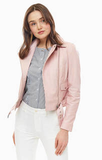 Розовая кожаная куртка косуха Liu Jo