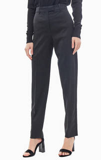 Полушерстяные черные брюки зауженного кроя Calvin Klein