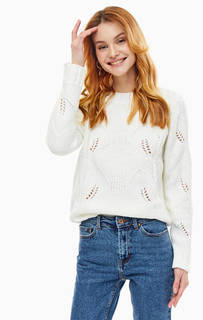 Белый свитер с ажурным вязаным узором Vero Moda