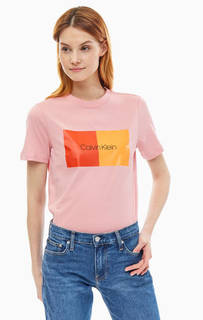 Хлопковая футболка с ярким принтом Calvin Klein
