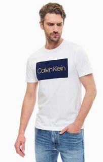 Хлопковая футболка с бархатной нашивкой Calvin Klein