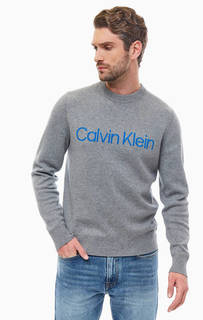 Хлопковый джемпер с логотипом бренда Calvin Klein