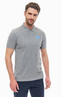 Серая хлопковая футболка поло с нашивкой Calvin Klein
