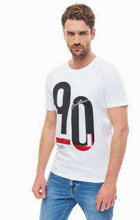 Хлопковая футболка с контрастным принтом Jack & Jones