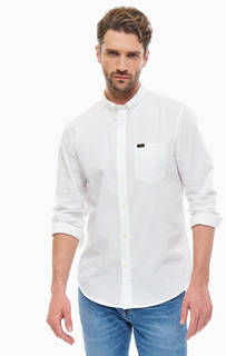 Белая хлопковая рубашка с длинными рукавами Lee
