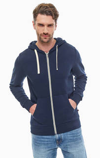 Хлопковая синяя толстовка на молнии Jack & Jones