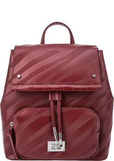 Красный кожаный рюкзак с откидным клапаном Elda Cavalli Class