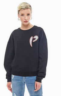 Черный свитшот с блестящей отделкой Pinko