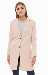 Пальто кораллового цвета на пуговицах Only