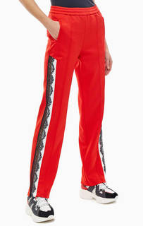 Брюки широкого кроя с кружевными вставками Pinko