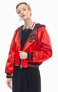 Красная куртка с капюшоном Pinko