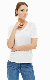 Базовая футболка из хлопка белого цвета Lacoste