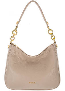 Маленькая бежевая сумка из зерненой кожи Cometa Furla