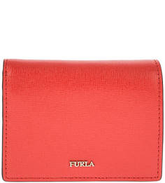 Красный кожаный кошелек на кнопке Babylon Furla