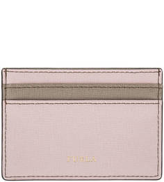 Кожаная визитница розового цвета Babylon Furla