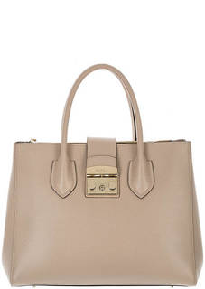 Кожаная сумка с одним отделом Metropolis Furla