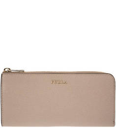 Бежевый кошелек на молнии из гладкой кожи Babylon Furla