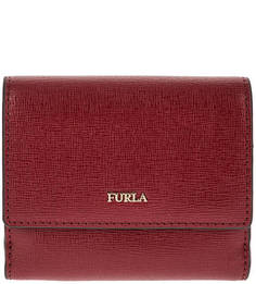 Бордовый кошелек из сафьяновой кожи Babylon Furla