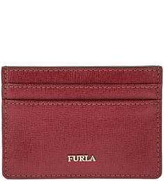 Кожаная визитница бордового цвета Babylon Furla