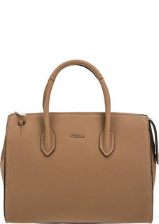 Кожаная сумка коричневого цвета с одним отделом Pin Furla