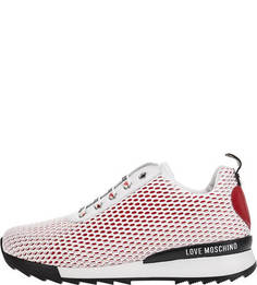 Текстильные кроссовки на танкетке Love Moschino