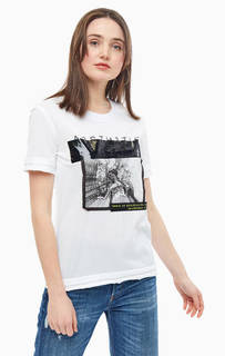 Белая футболка с декоративной отделкой Diesel